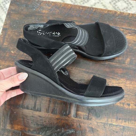 Skechers Memory Foam Wedge Sandals. Worn once! - Picture 2 of 10